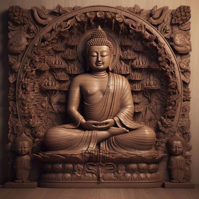 Будда буддист 1 3d stl модель для ЧПУ